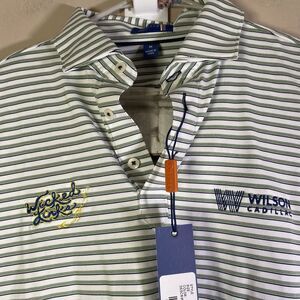 Stitch Golf Tour Broome Stripe Polo Shirt  Wicked Links Green Men’s Medium